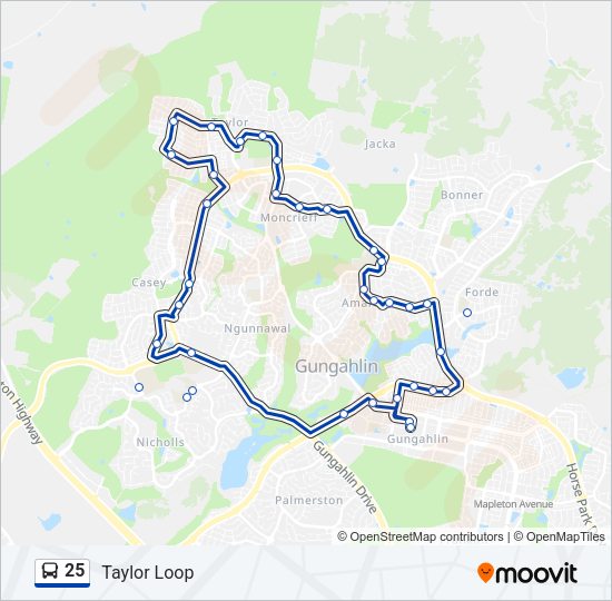 25 bus Line Map