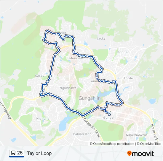 25 Bus Line Map