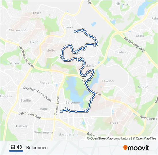 43 Bus Line Map