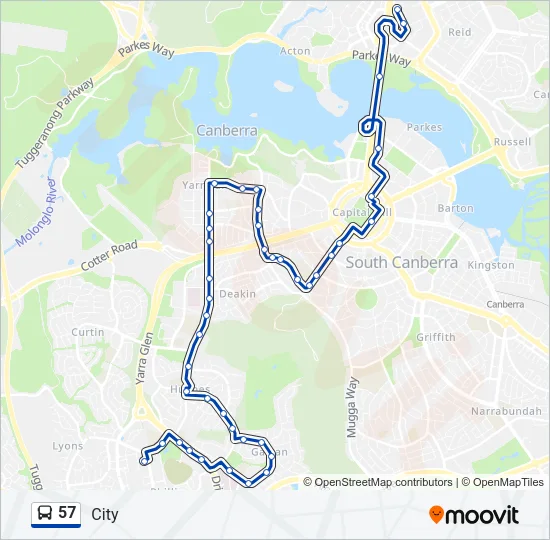57 Bus Line Map