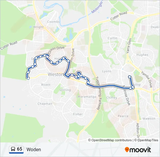 65 Bus Line Map