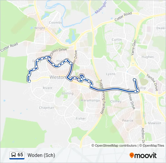 65 Bus Line Map