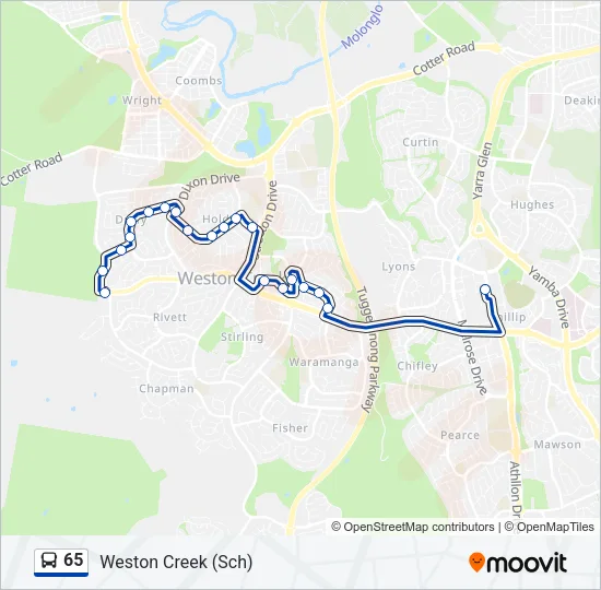 65 Bus Line Map