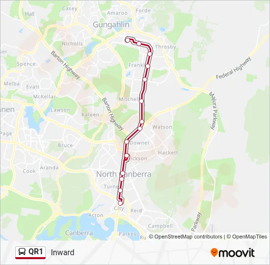 Mapa de QR1 de autobús