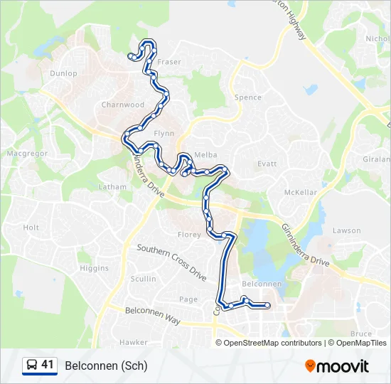 41 Bus Line Map