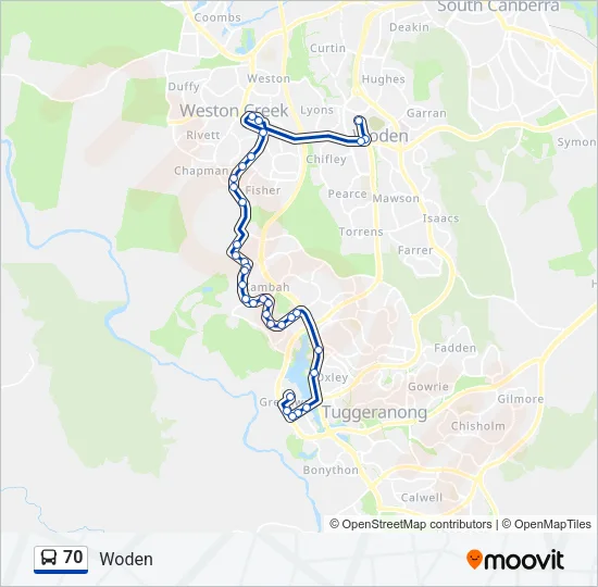 70 Bus Line Map