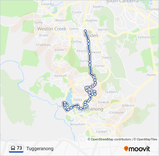 73 Route: Schedules, Stops & Maps - Tuggeranong (Updated)