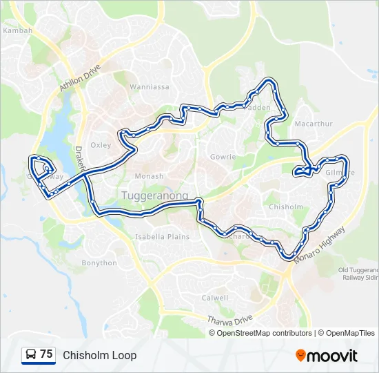 75 Bus Line Map