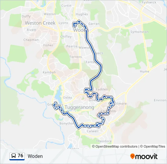 76 Bus Line Map