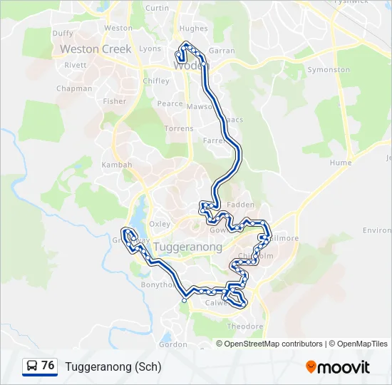 76 Bus Line Map