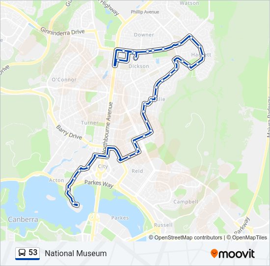 53 Bus Line Map