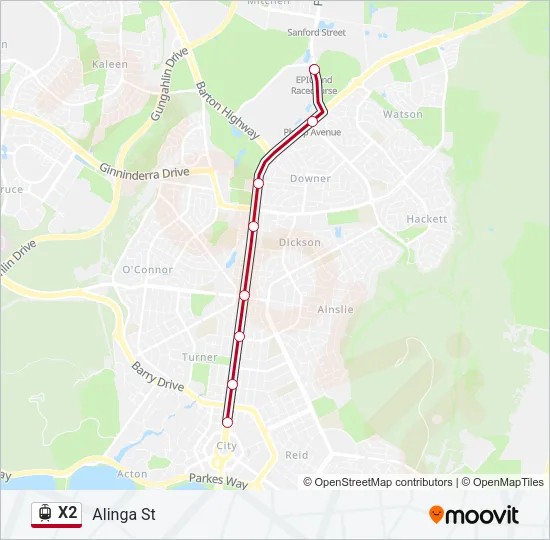 X2 Light Rail Line Map