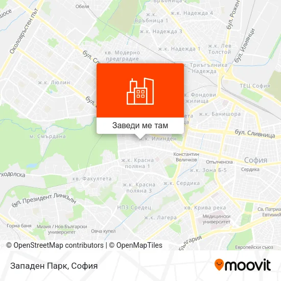 Западен Парк карта