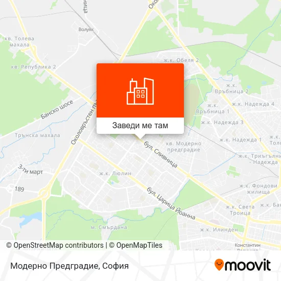 Модерно Предградие карта