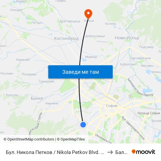 Бул. Никола Петков / Nikola Petkov Blvd. (0350) to Балша map