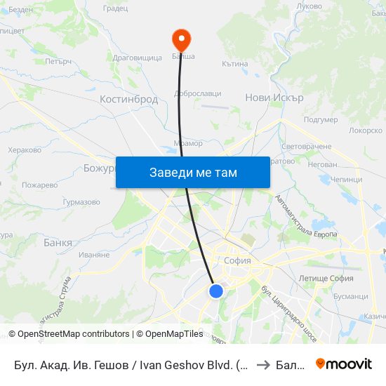 Бул. Акад. Ив. Гешов / Ivan Geshov Blvd. (2804) to Балша map