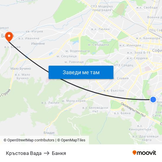 Кръстова Вада to Банкя map