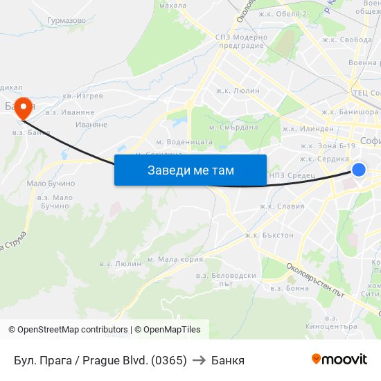 Бул. Прага / Prague Blvd. (0365) to Банкя map