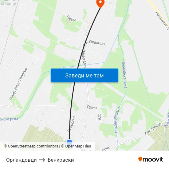 Орландовци to Бенковски map
