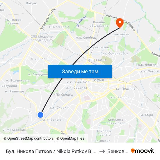 Бул. Никола Петков / Nikola Petkov Blvd. (0347) to Бенковски map