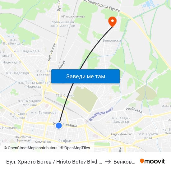 Бул. Христо Ботев / Hristo Botev Blvd. (0385) to Бенковски map