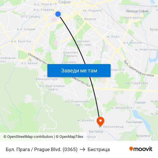 Бул. Прага / Prague Blvd. (0365) to Бистрица map