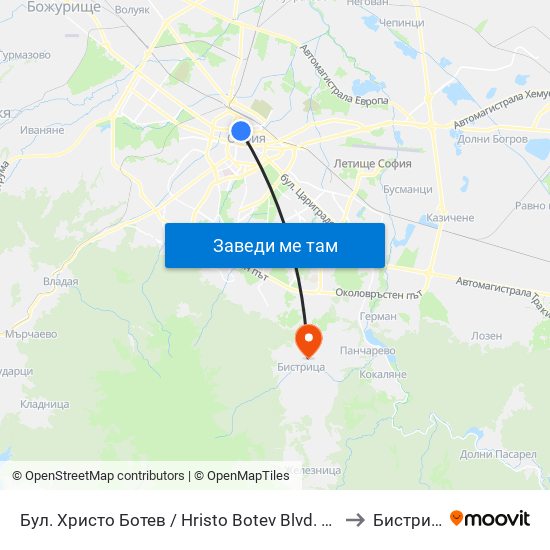 Бул. Христо Ботев / Hristo Botev Blvd. (0385) to Бистрица map