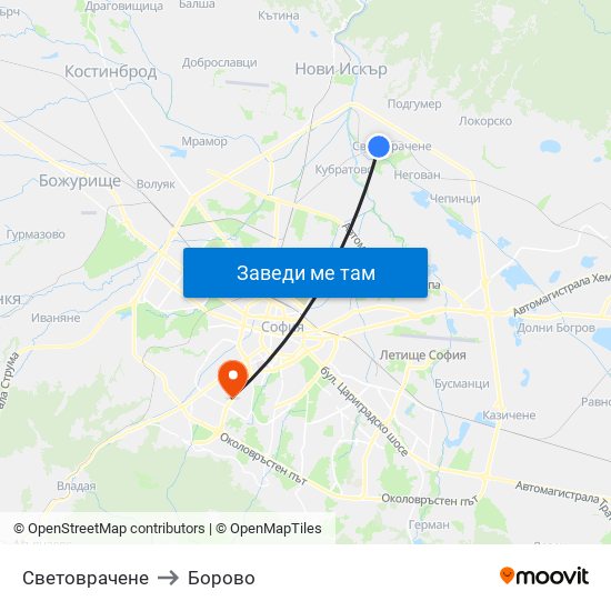 Световрачене to Борово map