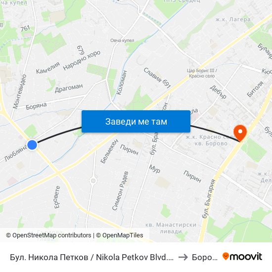 Бул. Никола Петков / Nikola Petkov Blvd. (0350) to Борово map