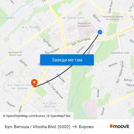 Бул. Витоша / Vitosha Blvd. (0302) to Борово map