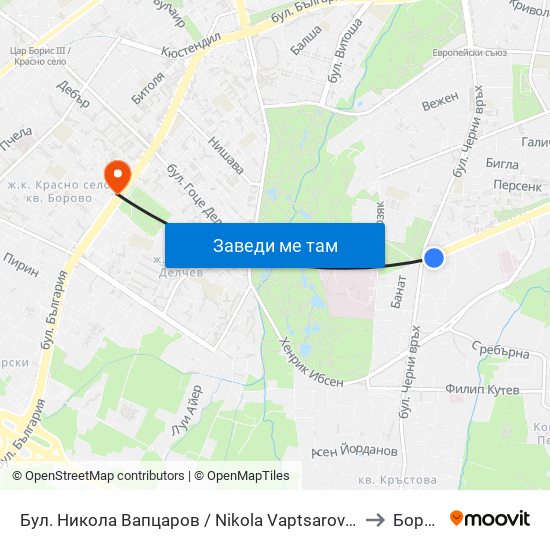 Бул. Никола Вапцаров / Nikola Vaptsarov Blvd. (0344) to Борово map