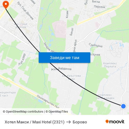 Хотел Макси / Maxi Hotel (2321) to Борово map