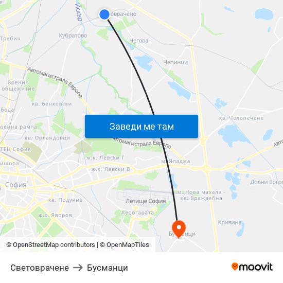 Световрачене to Бусманци map