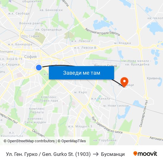 Ул. Ген. Гурко / Gen. Gurko St. (1903) to Бусманци map