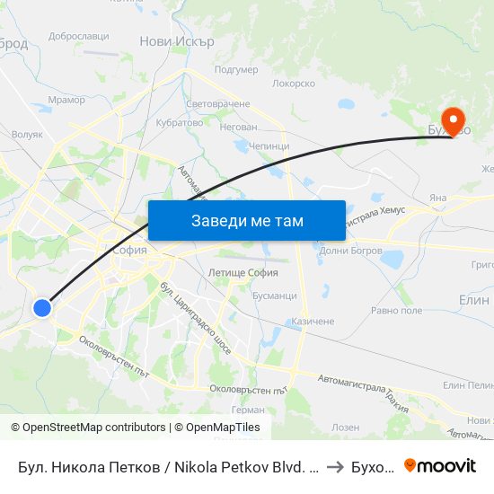 Бул. Никола Петков / Nikola Petkov Blvd. (0350) to Бухово map