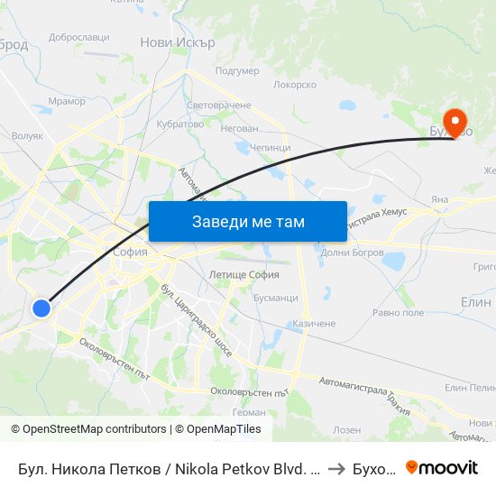 Бул. Никола Петков / Nikola Petkov Blvd. (0347) to Бухово map