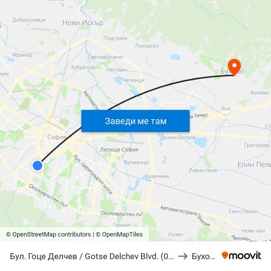 Бул. Гоце Делчев / Gotse Delchev Blvd. (0313) to Бухово map