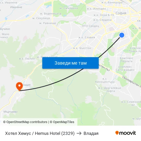 Ⓜ️ Хотел Хемус / Hemus Hotel (2329) to Владая map
