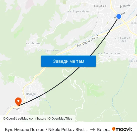 Бул. Никола Петков / Nikola Petkov Blvd. (0350) to Владая map
