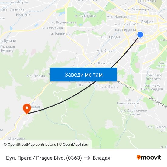 Бул. Прага / Prague Blvd. (0363) to Владая map