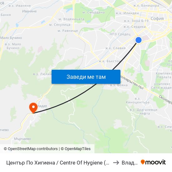 Център По Хигиена / Centre Of Hygiene (2342) to Владая map