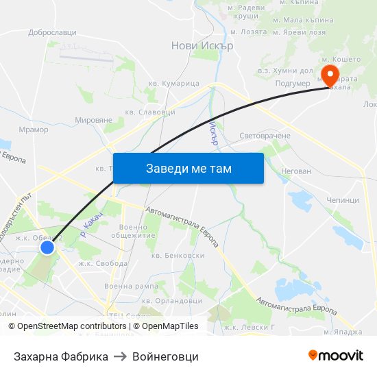 Захарна Фабрика to Войнеговци map