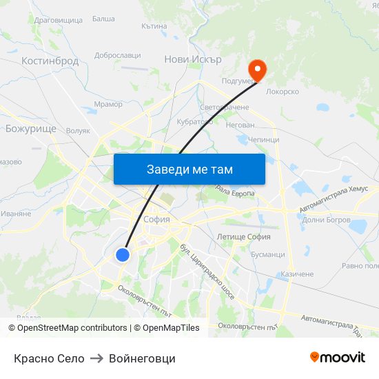 Красно Село to Войнеговци map
