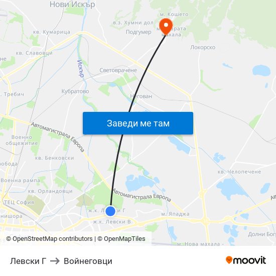 Левски Г to Войнеговци map