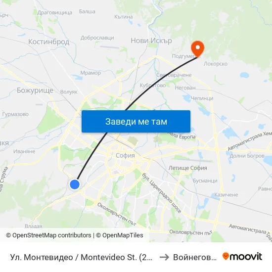Ул. Монтевидео / Montevideo St. (2050) to Войнеговци map