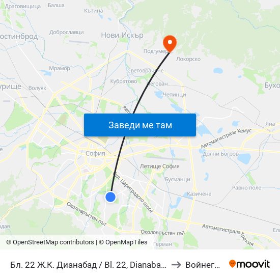 Бл. 22 Ж.К. Дианабад / Bl. 22, Dianabad Qr. (0124) to Войнеговци map