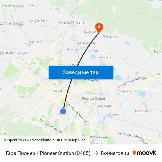 Гара Пионер / Pioneer Station (0465) to Войнеговци map