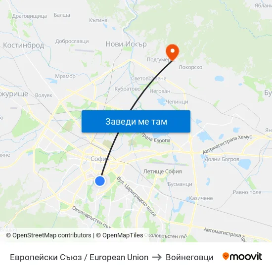 Европейски Съюз / European Union to Войнеговци map