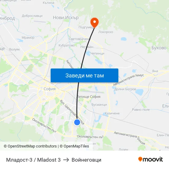 Младост 3 / Mladost 3 to Войнеговци map