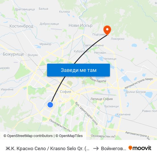 Ж.К. Красно Село / Krasno Selo Qr. (0637) to Войнеговци map